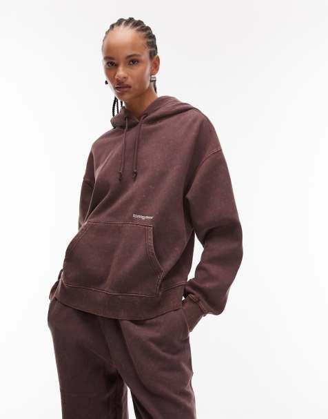 Tommy Jeans – Oversize-Kapuzenpullover in verwaschenem Braun - view 1