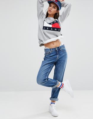 tommy jeans oversized logo sweatshirt