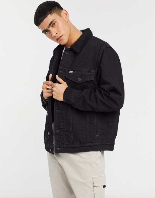 Oversized black sale sherpa jacket