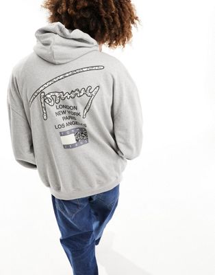 Tommy Jeans oversized back print hoodie in grey - ASOS Price Checker
