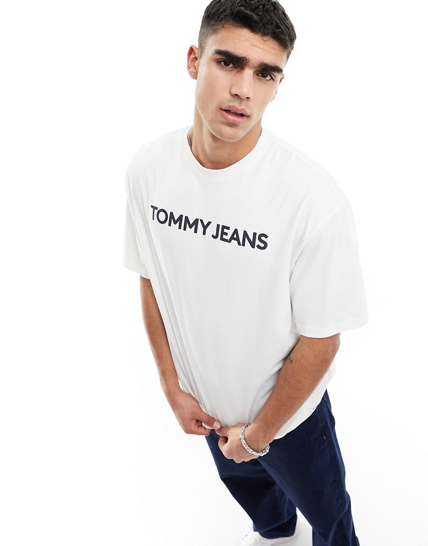 Tommy Jeans oversized bold classics logo t-shirt in white