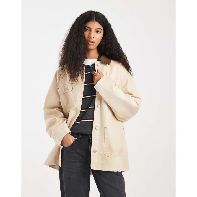 Tommy Jeans oversized chore jacket in beige | ASOS