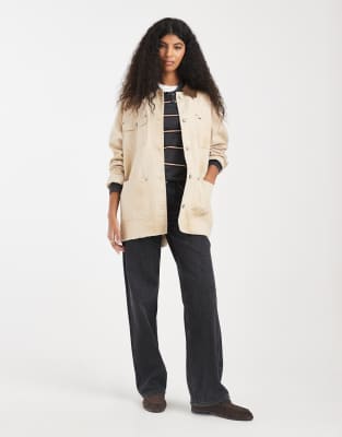 Tommy Jeans Oversized Chore Jacket In Neutral