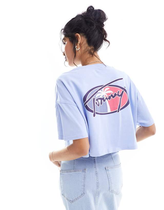 Tommy Jeans - oversized cropped archive t-shirt in blue