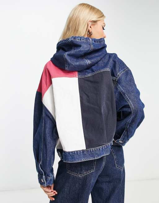 Tommy hilfiger hooded denim jacket new arrivals