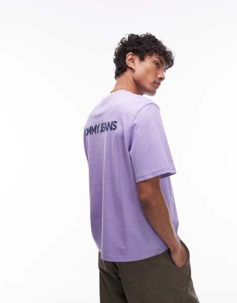 Tommy Jeans oversized logo back print t-shirt in hazy purple - view 1