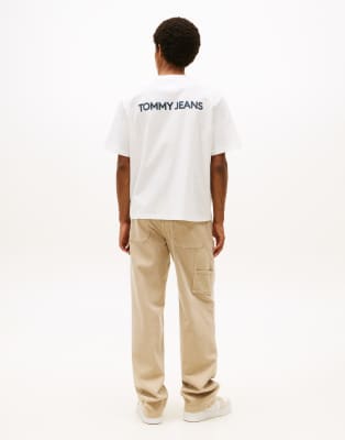 Tommy Jeans Oversized Logo Back Print T-shirt In White