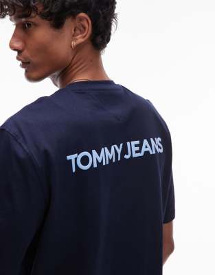 Tommy Jeans oversized logo backprint t-shirt in navy - view 1