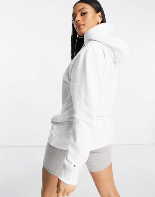 Tommy Jeans oversized logo hoodie in white ASOS