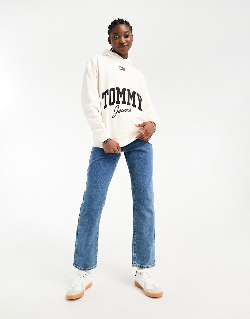Tommy Jeans oversized new varsity hoodie in white