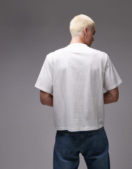Tommy Jeans oversized varsity logo t-shirt in white, 4 of 4