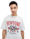 [Tommy Jeans] Tommy Jeans oversized vintage Explorer t-shirt in grey M Silver Grey