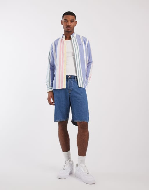 Tommy Jeans - Oxford overhemd met blauwe en groene strepen, 4 van 7