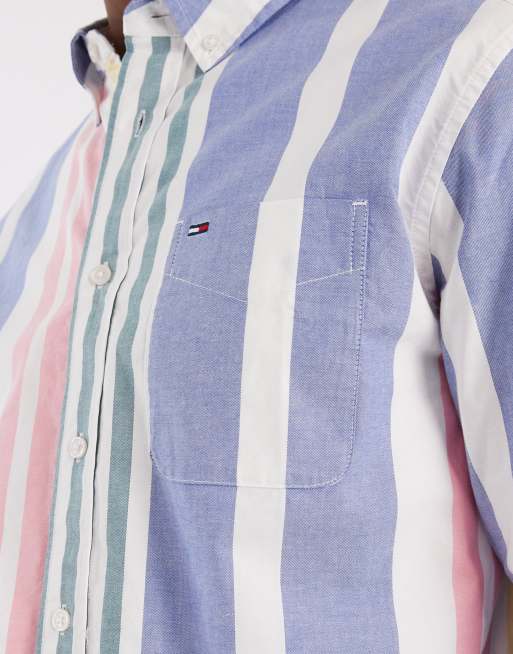 Tommy Jeans - Oxford overhemd met blauwe en groene strepen, 5 van 7