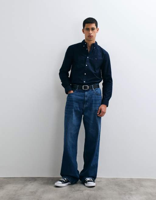 Tommy Jeans oxford shirt in navy, 3 of 5