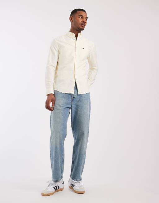 Tommy Jeans oxford shirt in yellow stripes, 2 of 5