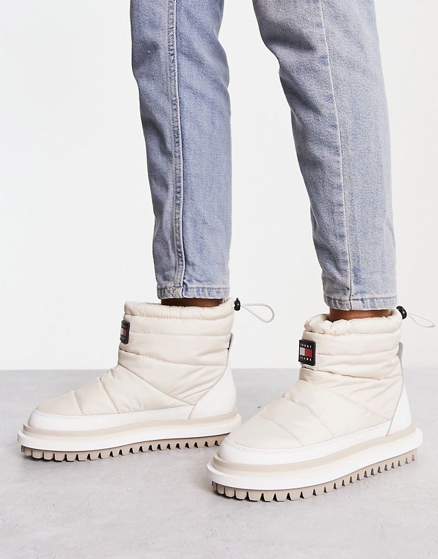 Tommy Jeans padded boots in white