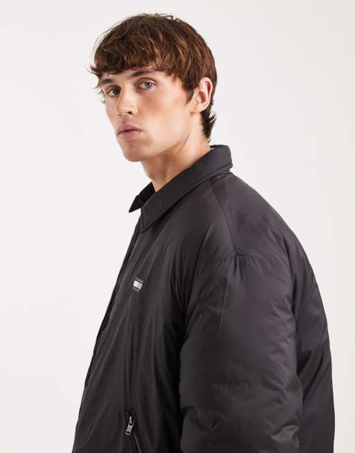 Tommy Jeans padded collar bomber jacket in black, 4 of 5