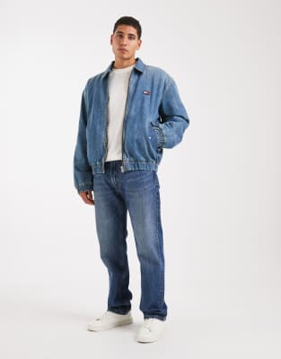 Tommy Jeans Padded Collar Denim Bomber Jacket In Blue