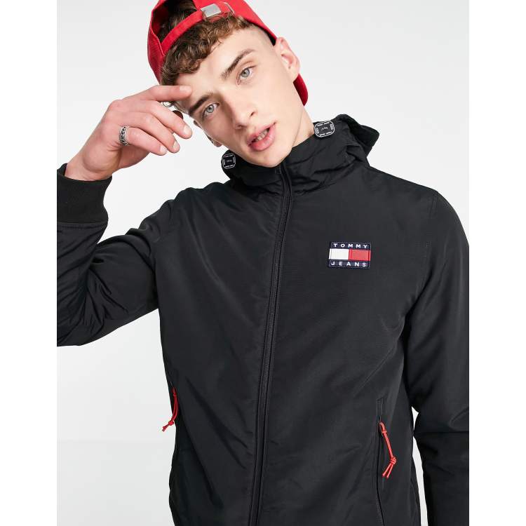 Tommy Jeans padded nylon jacket in black