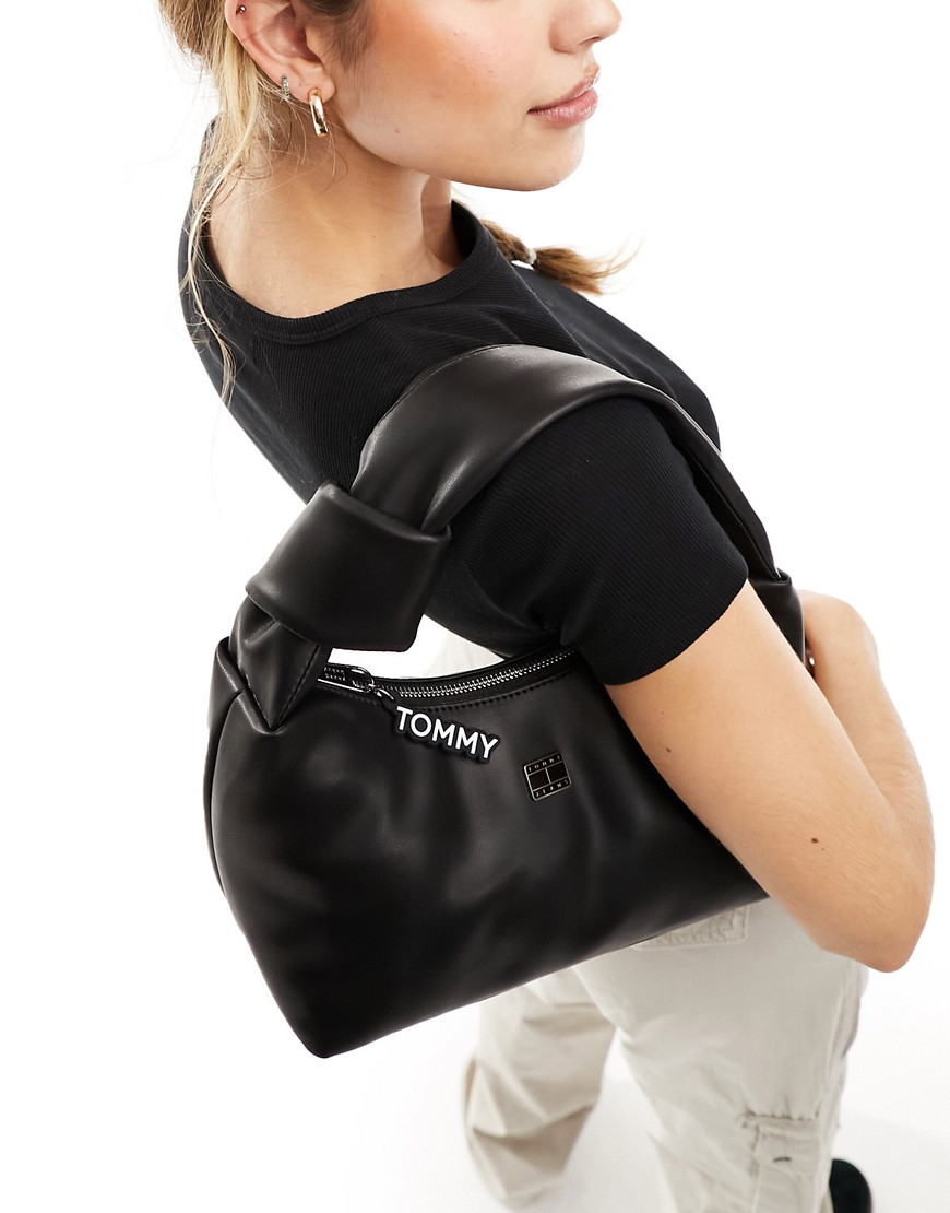 Tommy Jeans Padded Strap Shoulder Bag in Black