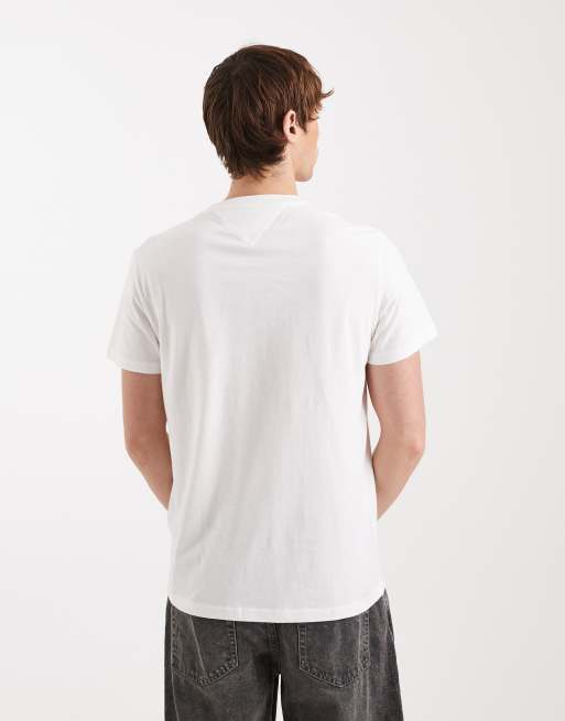 Tommy Jeans - Pakke med 2 slim-T-shirts i sort/råhvid med lineært brystlogo, 3 af 5
