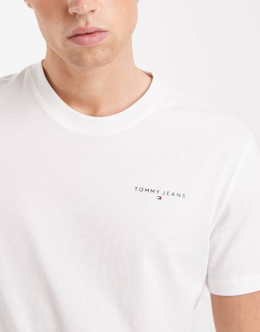 Tommy Jeans - Pakke med 2 slim-T-shirts i sort/råhvid med lineært brystlogo, 5 af 5