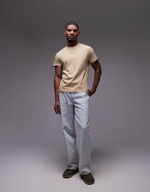Tommy Jeans - Pakke med 2 T-shirts med logo i kakigrøn/beige, 2 af 4