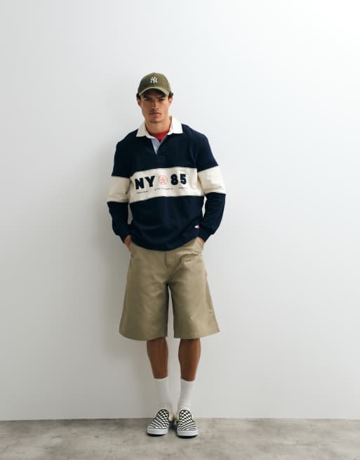 Tommy Jeans paneled relaxed fit rugby shirt in navy, 5 of 7