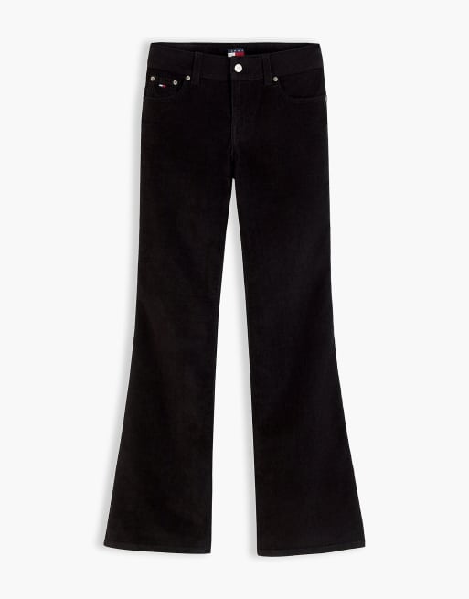 Tommy Jeans pantalon bootcut en velours côtelé noir taille basse, 5 de 6