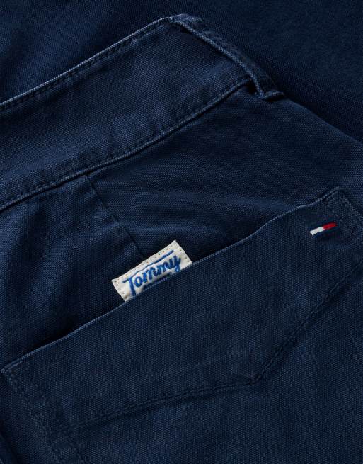 Tommy Jeans pantalon oxford à jambes barrel bleu foncé, 6 de 6