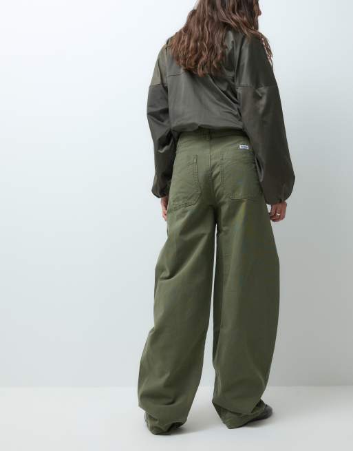 Tommy Jeans pantalon workwear coupe barrel leg vert foncé, 2 de 5