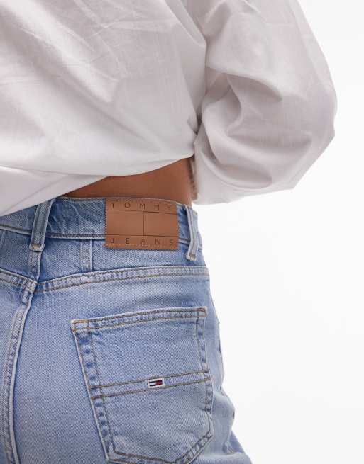 Tommy Jeans - Pantaloncini di jeans mom fit lavaggio chiaro, 4 di 5