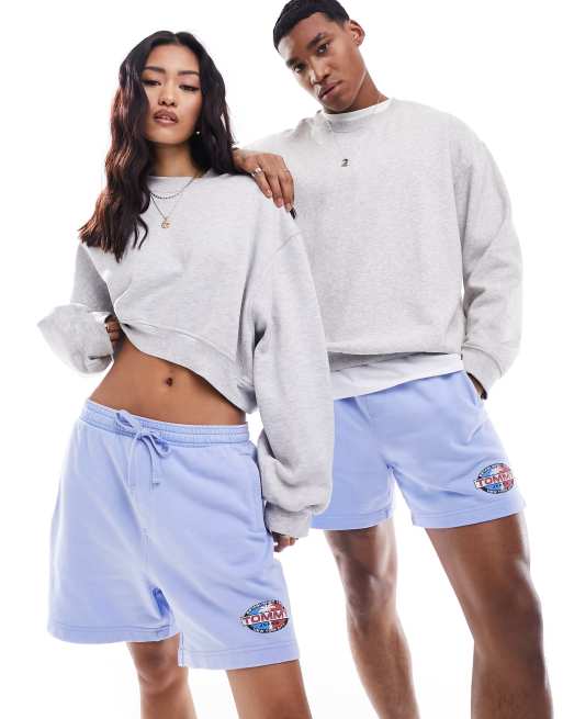 Tommy Jeans - Pantaloncini unisex da mare blu con grafica arcuata, 3 di 5