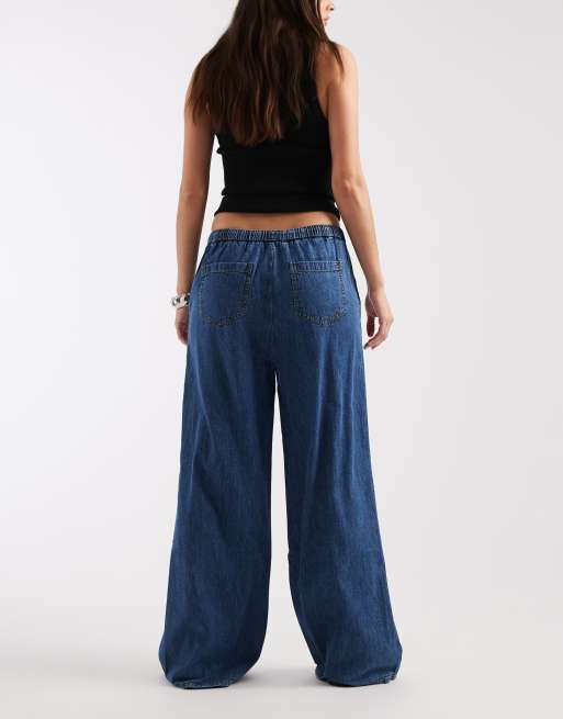 Tommy Jeans - Pantaloni in chambray lavaggio blu medio, 2 di 5