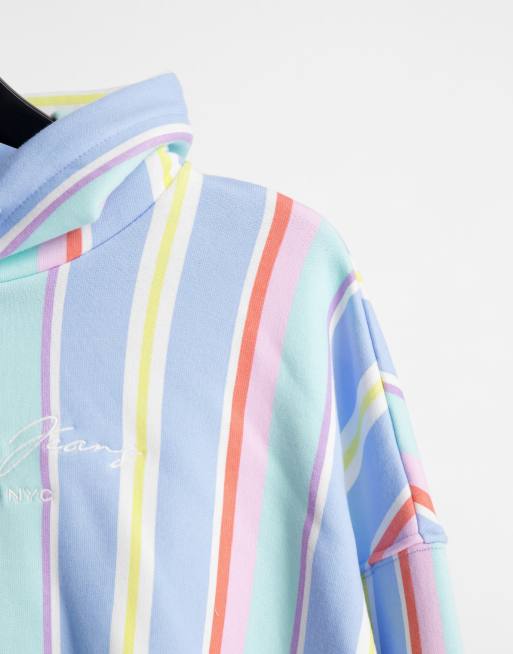 Tommy Jeans Pastel Collection Sweat a capuche court a rayures