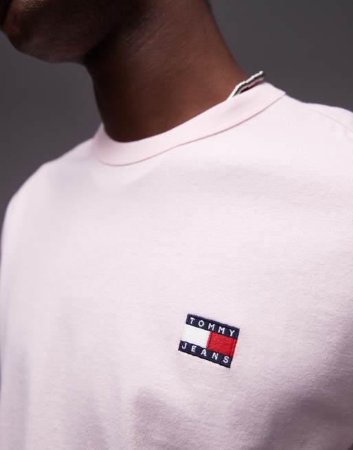Tommy Jeans - Pastellyserød T-shirt med almindeligt logomærke, 2 af 4