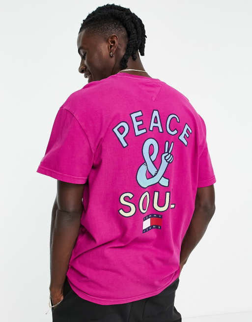 Pink tommy jeans on sale t shirt