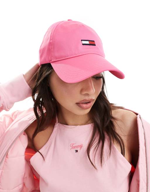 Tommy Jeans - Pet met langwerpige vlag in roze 'alert'