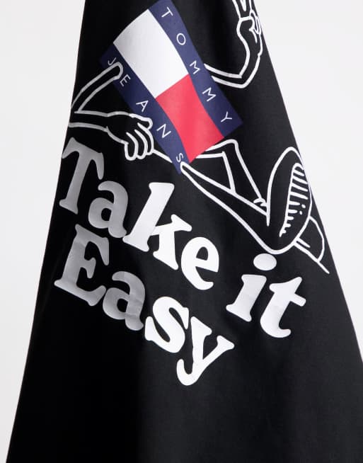 Tommy Jeans philosotee back print t-shirt classic fit in black, 3 of 4