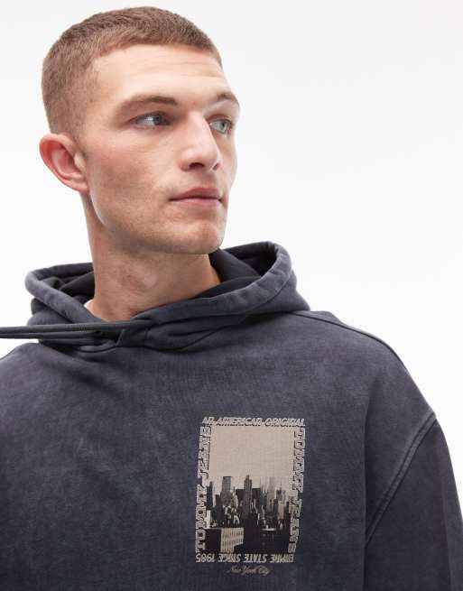 Tommy Jeans photo back print hoodie in washed black, 5 of 5
