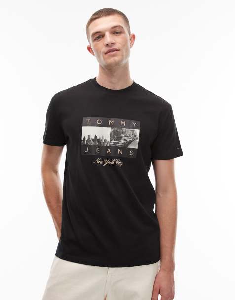 Tommy Jeans photo flag t-shirt in black - view 1
