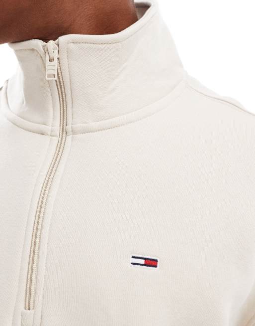 Tommy Jeans - Pile a collo alto bianco sporco con zip corta, 2 di 4
