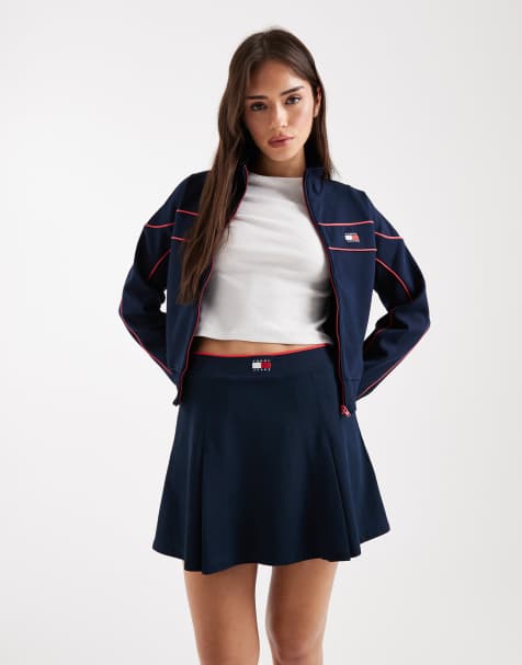 Tommy Jeans pique mini skirt co-ord in navy - view 1