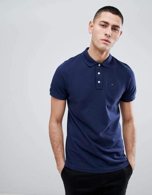 Navy polo with store jeans