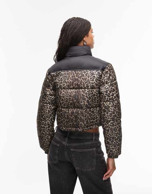 Tommy Jeans - Piumino taglio corto con stampa leopardata, 4 di 4