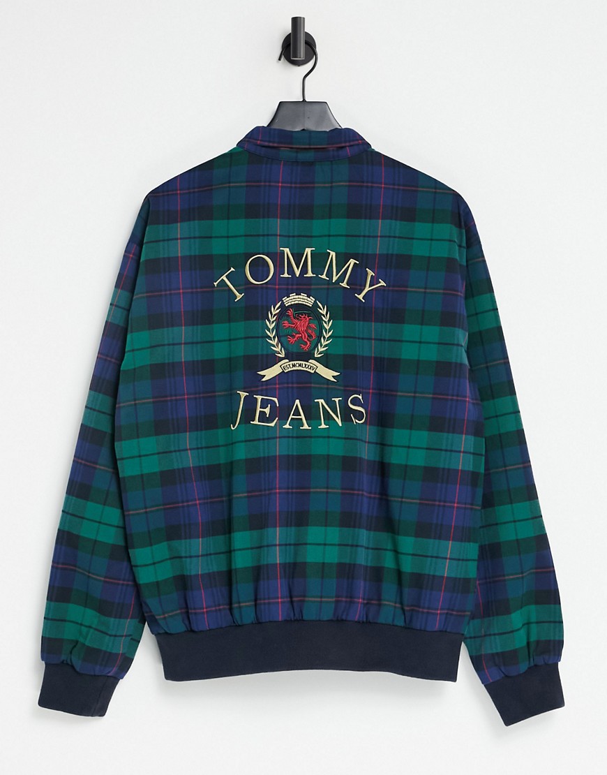 Tommy Jeans plaid crest harrington jacket-Blues
