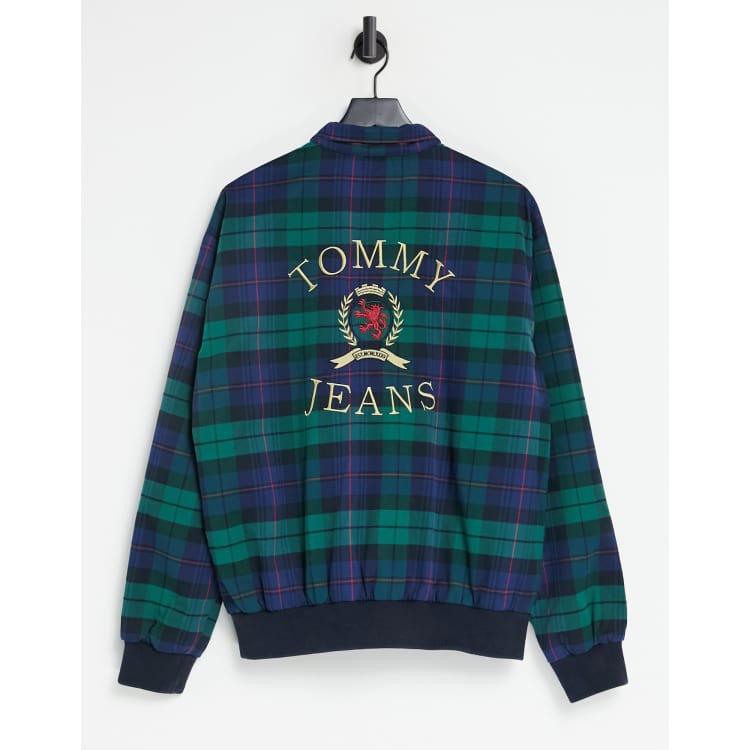 Tommy hilfiger cheap plaid crest hoodie