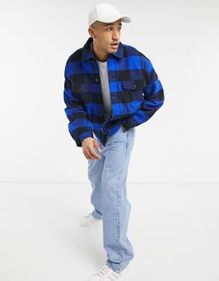 tommy jeans plaid trucker jacket