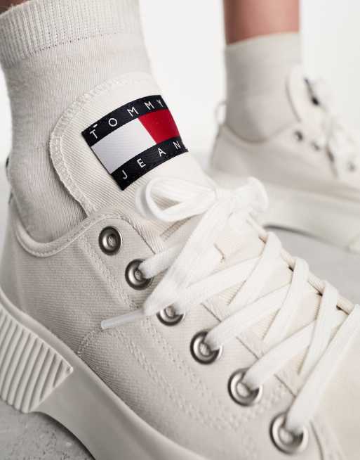 Tommy Jeans canvas logo flatform trainers, ASOS